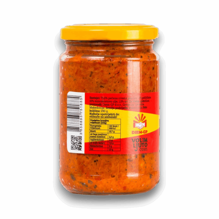 The Ajvar – makedonski pečeni ajvar 290g - stražnja strana